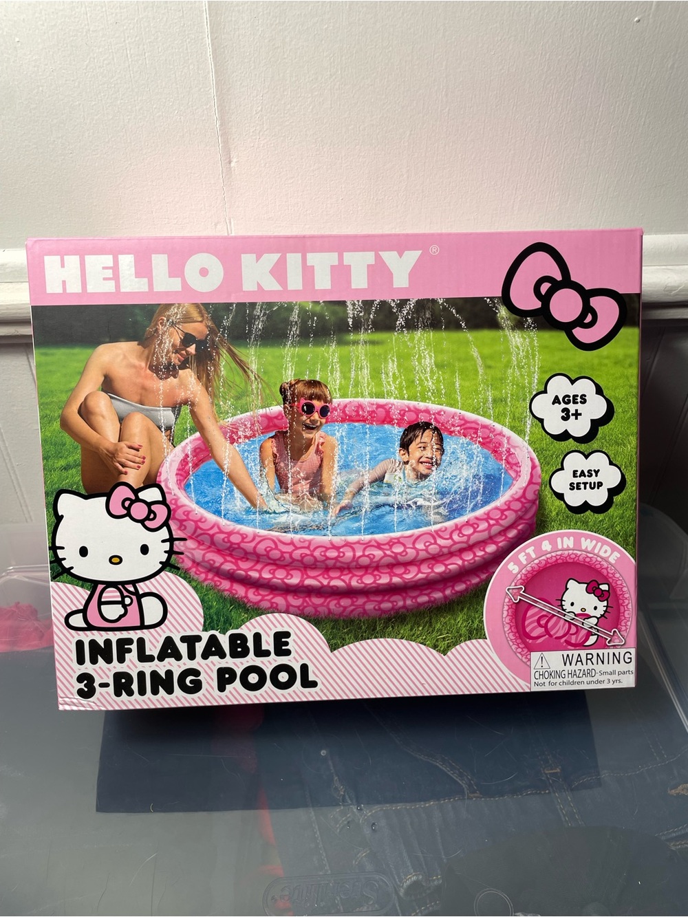 Hello Kitty Pink Inflatable 3-Ring Kids Pool
